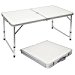Tavolino da pic-nic/campeggio in alluminio altezza regolabile pieghevole Grigio Chiaro, AMANKA