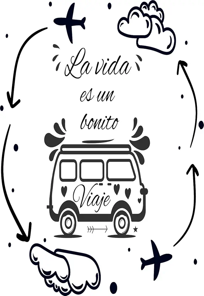 Adesivo per Camper Esterno in Vinile per Furgoni - La Vita È un Bel Viaggio, 40 cm x 60 cm
