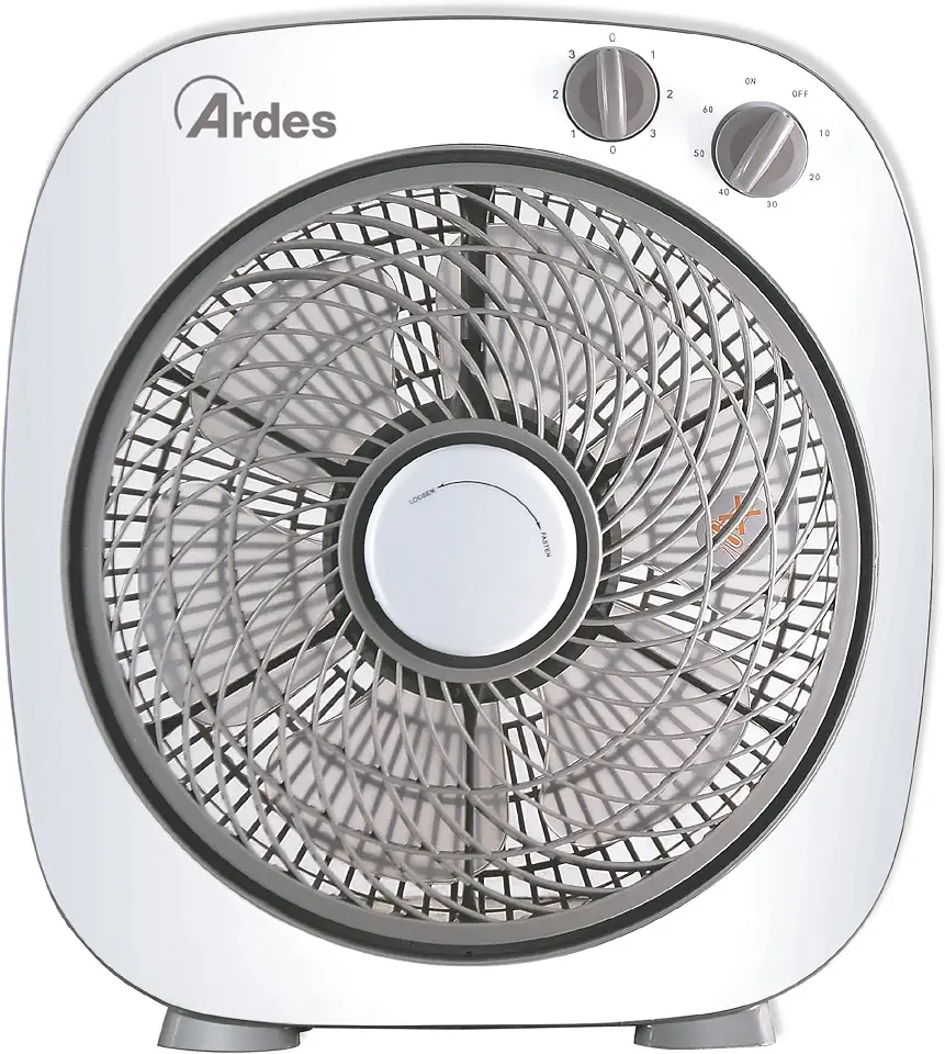 Ardes - AR5B24 Ventilatore Portatile Rinfrescante da Pavimento o Tavolo - 6 Pale 26 cm e 3 Livelli di Intensità e Timer 60 Minuti - Ventilatore da Terra Box Floor