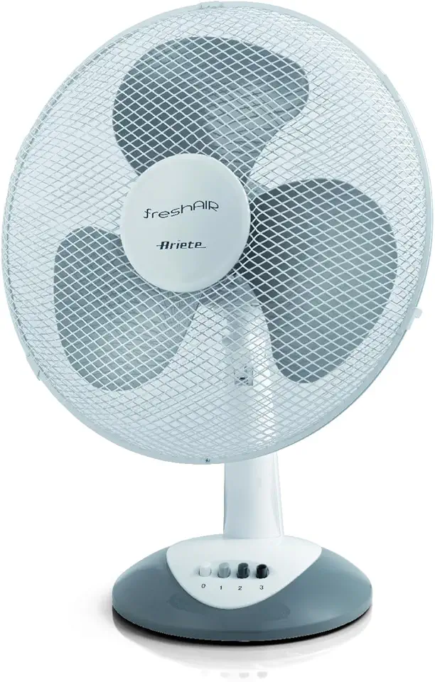 Ariete 847 Ventilatore da Tavolo, 3 velocità, Elica a 3 Pale, Funzione Oscillazione e Inclinazione, 40 W, Plastica, Bianco