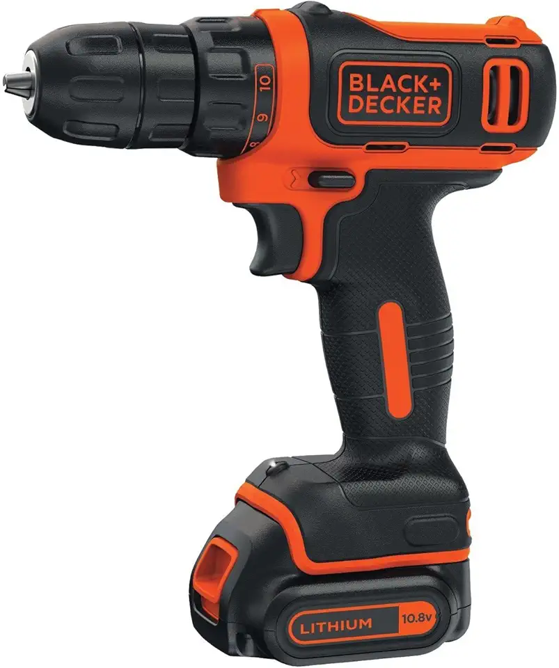 BLACK+DECKER 10,8V Trapano avvitatore a batteria ultra compatto con batteria da 1,5Ah e caricatore da 400mA, BDCDD12-QW