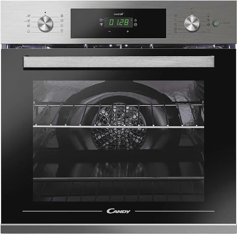 Candy Smart Steam FSCTX886 WIFI Forno Elettrico Multifunzione da Incasso, 70 L, Autopulente, Connesso, Wi-Fi + BLE, Classe A, 59,5x56,8x59,5 cm, Inox