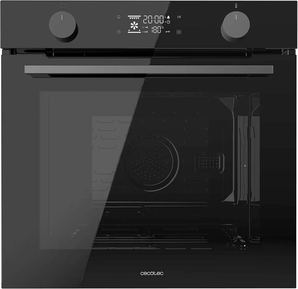 Cecotec Forno da Incasso Multifunzione Pirolitico Bolero Hexa P526000 Glass Black A. 2800W, 73L, 9 funzioni: Defrost, Convenzionale, Grill, Pirolisi. Display Touch, Cooling Fan, Porta Vetro, Classe A