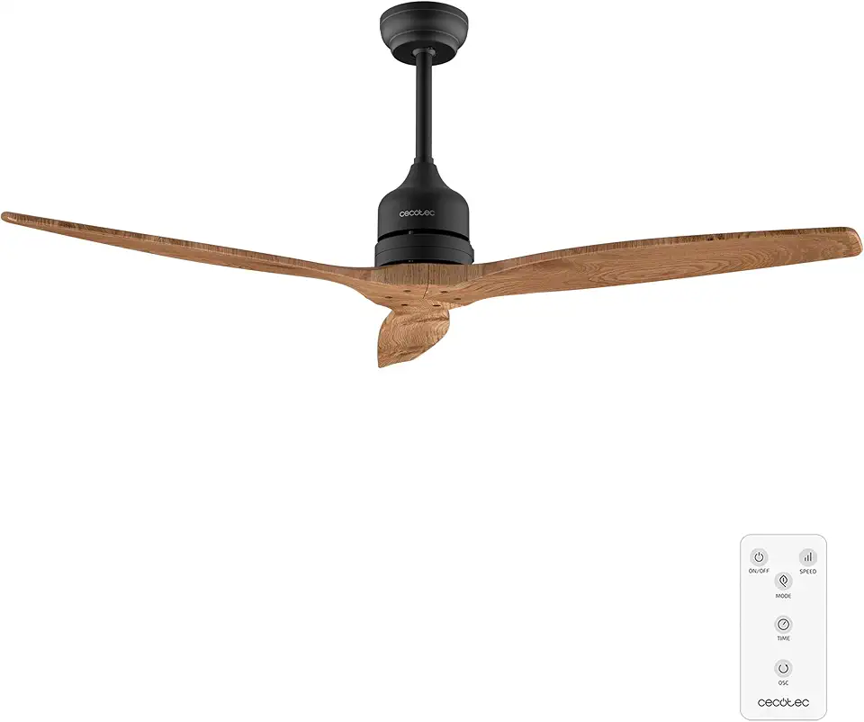Cecotec - Ventilatori da Soffitto EnergySilence Aero 5270 DarkWood - 40 W, Diametro 132 cm, Telecomando, Timer Fino a 8 Ore, 6 Velocità, 3 Pale, Estate/Inverno, Altezza Regolabile