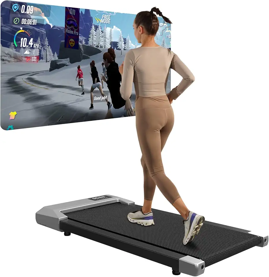 Copant Tapis roulant, Tapis roulant con LCD Scarn, pedana da 2,5 HP con App e Controllo remoto, carico Massimo 159 kg, con corsi di Allenamento e Corse, 1-8km/h per casa o Ufficio