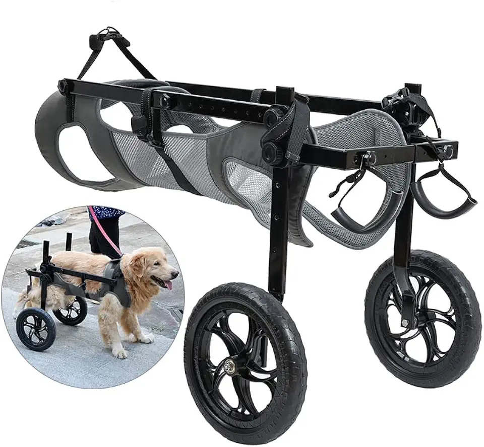Duuclume Sedia a rotelle per cani di taglia grande, per gambe posteriori, ausili per la mobilità degli animali domestici, sedia a rotelle con zampe posteriori disabili, per cani di taglia grande
