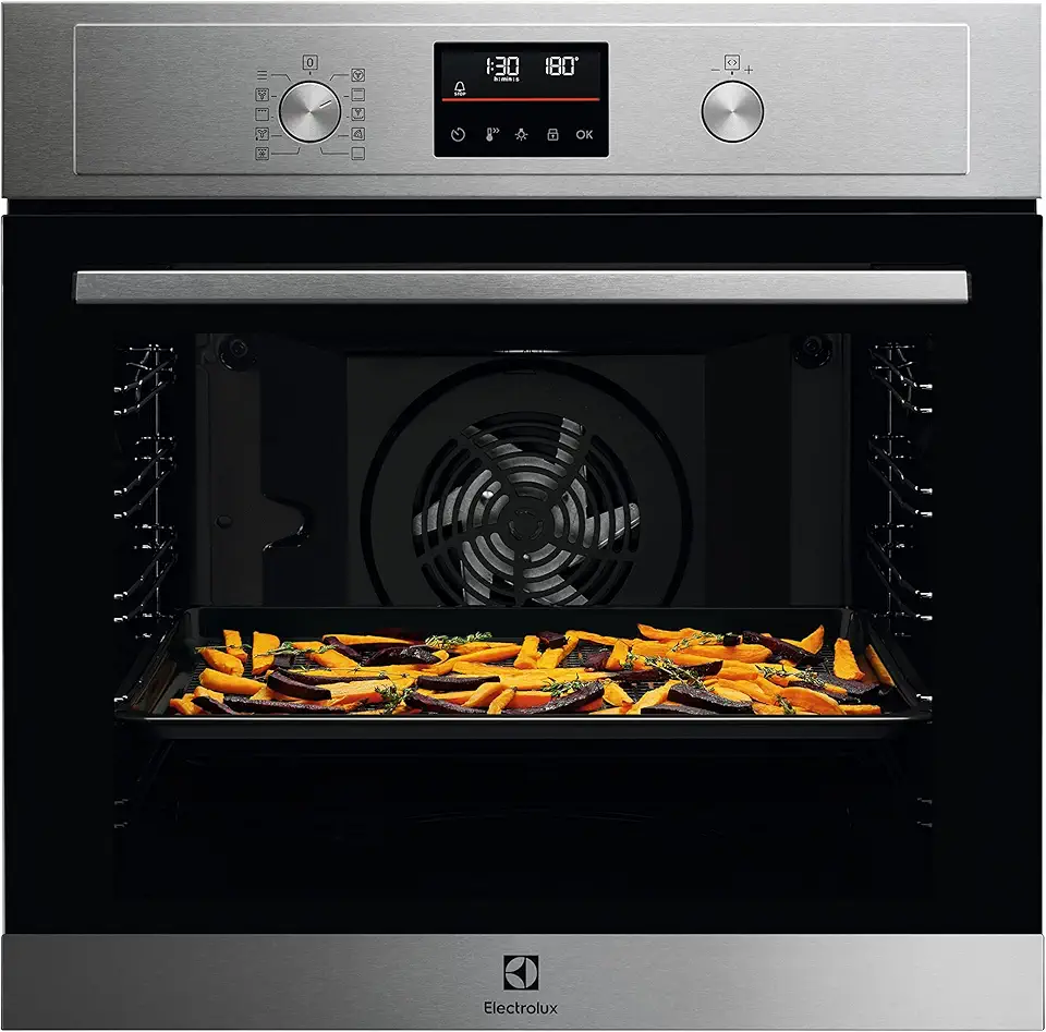 Electrolux Serie 700 Forno da Incasso Multifunzione Pirolitico, Capacità 72 L, EOM4P46TX, Classe A+, Funzione AirFry, Cottura Multilivello, 589x594x569 mm, Inox antimpronta