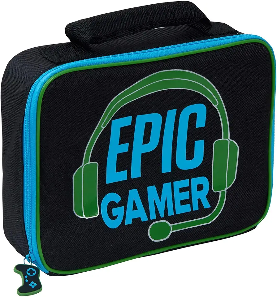Epic gamer - borsa termica per il pranzo con tasca per la borraccia - portapranzo per bambini, adolescenti, ideale per la scuola o per il viaggio