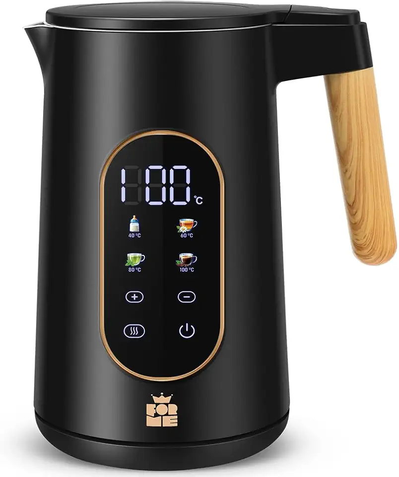 ForMe Bollitore Elettrico In Acciaio Inox 1,7 L Temperatura Regolabile da 40-100 C I Funzione di Mantenimento Caldo LED Display Digitale della Temperatura I Arresto Automatico I Teiera Senza BPA