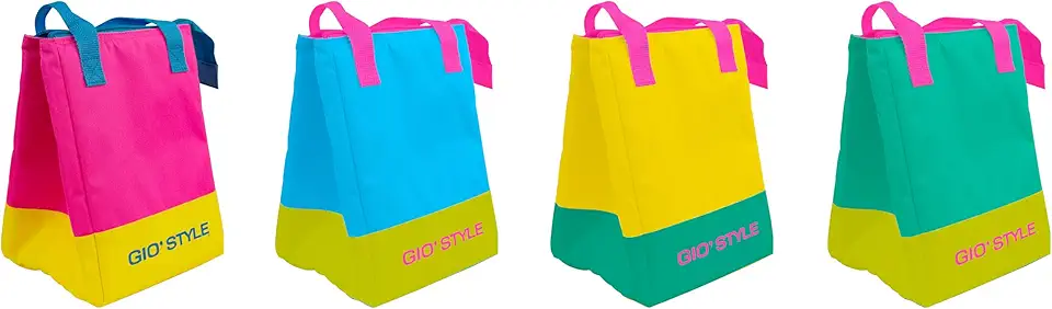 GIO'STYLE Borsa portapranzo Beach Fluo | Colori assortiti | 5 L | Chiusura a zip