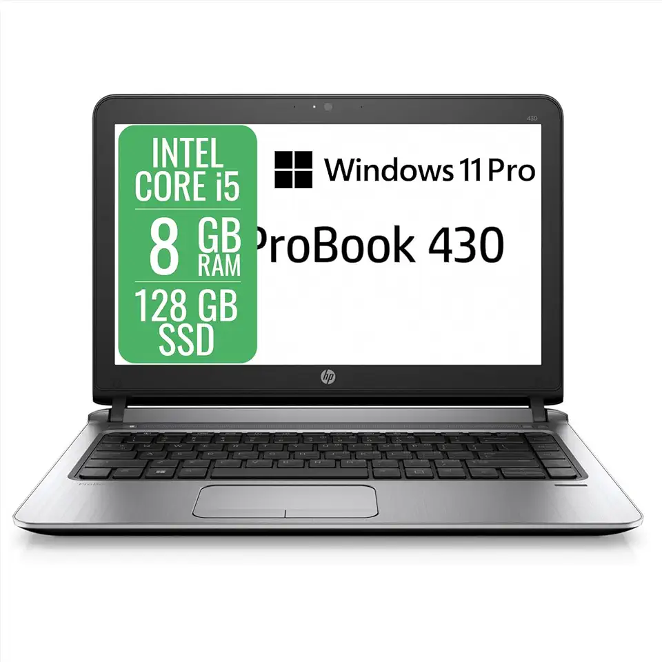 HP ProBook Pc Portatile Notebook Intel i5 6th, Ram 8Gb, SSD 128Gb, Display da 13.3", WiFi, BT, Cam, Windows 11 Pro + Libre Office (Ricondizionato)
