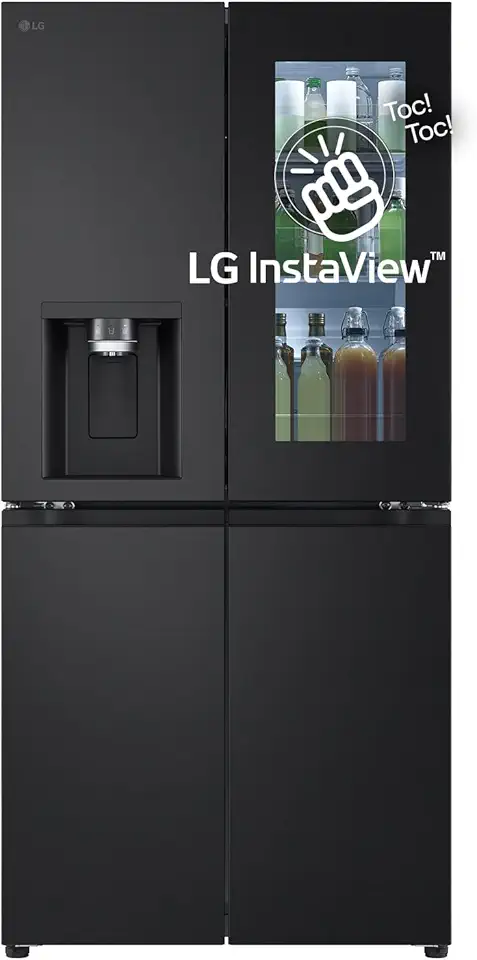 LG GMV860EPDE Frigorifero Slim Multidoor InstaView, Classe E, 530L, Wi-Fi, Linear Cooling, Total No Frost, Controllo da Remoto, Smart Diagnosis, Larghezza 835mm, Nero Opaco