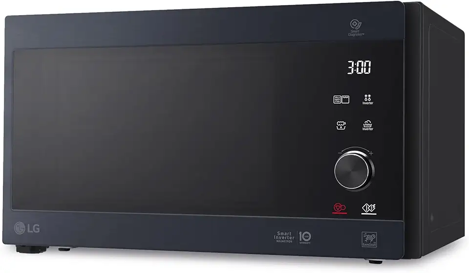 LG MH6565CPW Microonde con Grill e Display Digitale, 25 Litri e 1000 W, Microonde LG con Smart Inverter e EasyClean, Mantiene Sapore e Nutrienti, Nero