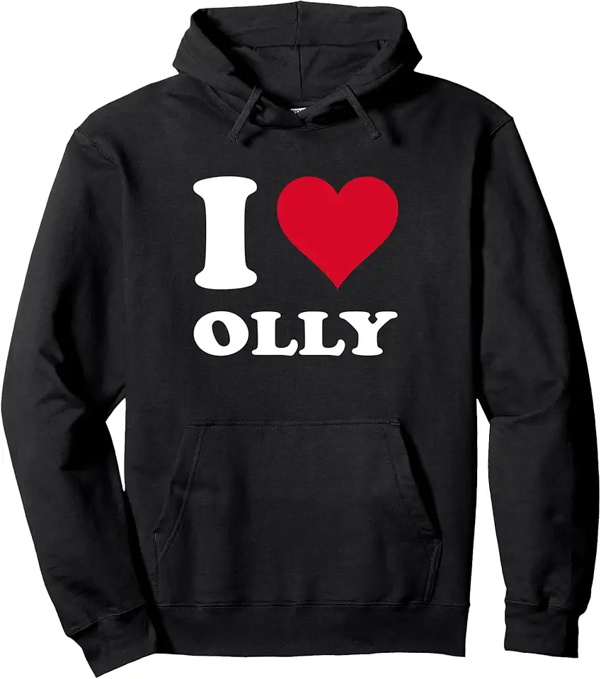 Love Stories I Heart Olly Cuore Rosso Amo Olly Felpa con Cappuccio