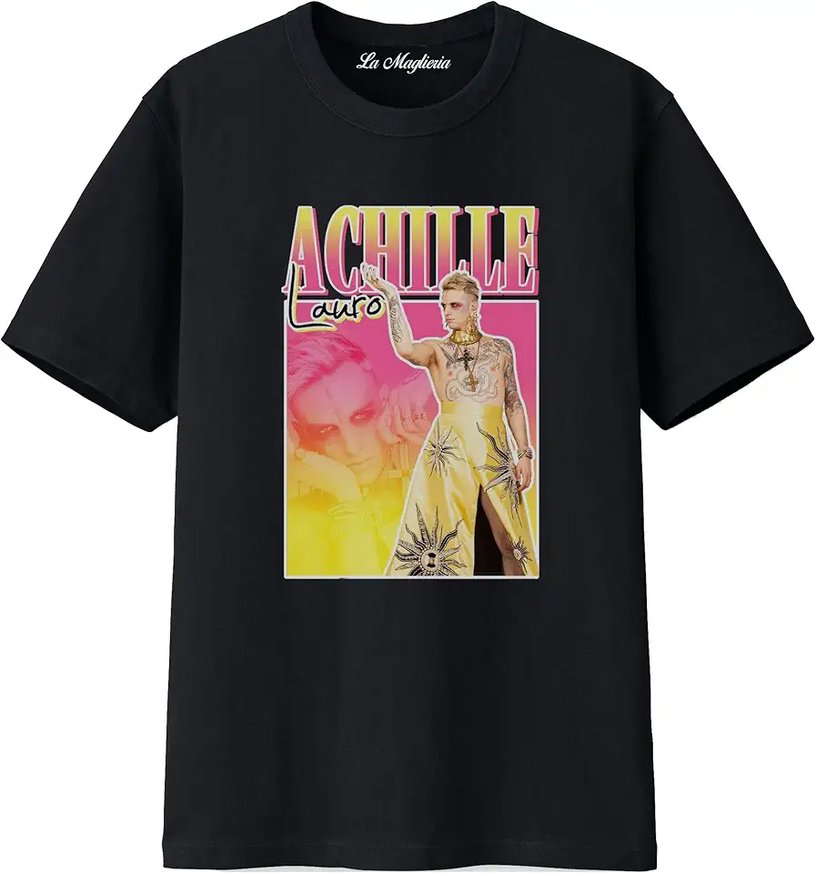 MAGLIERIA CONFORTI Maglietta t-Shirt di Achille Lauro Incoscienti Giovani t-Shirt Maglia Comuni Mortali per Uomo Donna Ragazzi