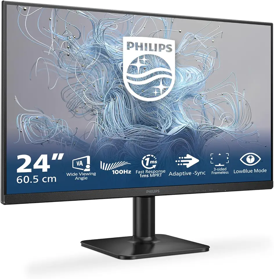 Monitor per PC - Philips - 24E2N1100LB - 24 FHD - VA - 1 ms - 100 Hz - Sincronizzazione adattiva