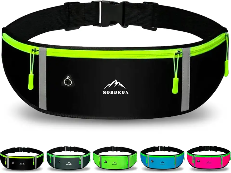 Nordrun Marsupio Running Uomo & Donna, marsupio corsa Impermeabile - per Corsa, Sportivo, Trekking, Sport, Fitness, Jogging - marsupio running Cintura Palestra - per Tutti Cellulare