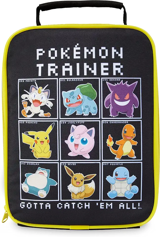 Pokémon Borsa Porta Pranzo Bambini - Pikachu Borsa Termica per Scuola e Viaggi (Nero)