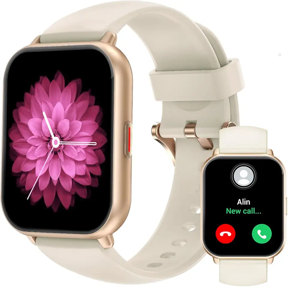 RUIMEN Smartwatch Uomo Donna Chiamate e Whatsapp Smart Watch Fitness Sportivo Impermeabile Orologio Smart Contapassi Cardiofrequenzimetro da polso Saturimetro per Android iOS Galassia Global Recycled Standard ClimatePartner certified