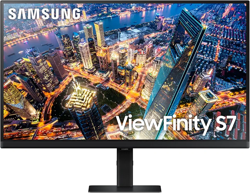 Samsung Monitor ViewFinity S7 (S27D702), Flat, 27'', 3840x2160 (UHD 4K), HDR10, 60Hz, 5ms, HDMI, Display Port, Ingresso Audio, PIP, PBP, Easy Setup Stand