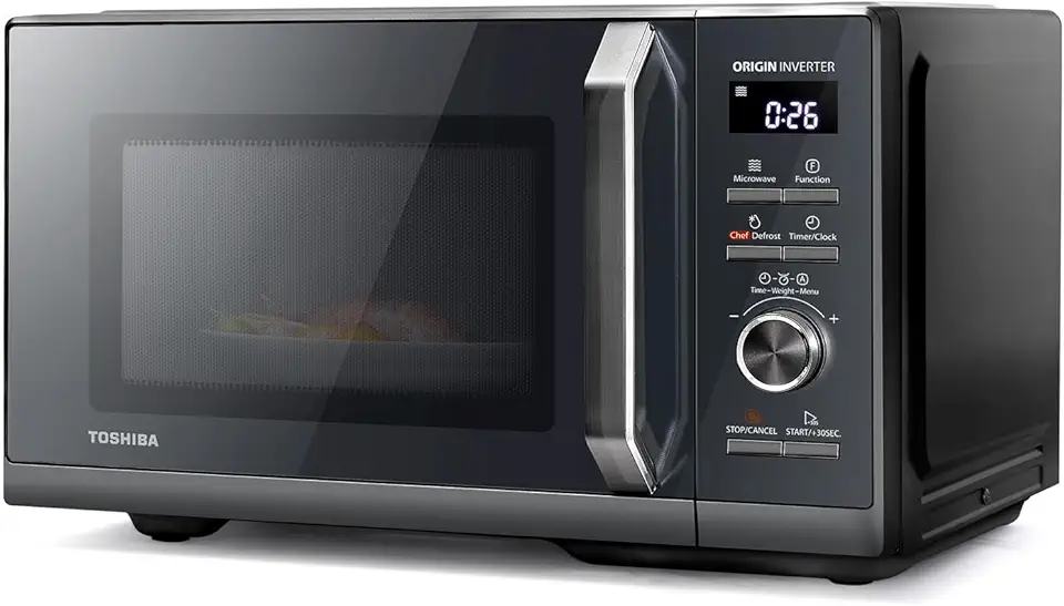 Toshiba 3-in-1 Forno a Microonde Origin Inverter con Grill, 25 Litri, Microonde 900W, Grill 1100W, Chef Defrost, Combi,10 Livelli di Potenza, 7 Menu Automatici, Colore Grigio Morandi-MW3-AG25PFI(MG)