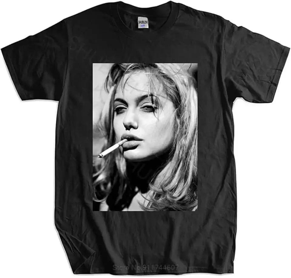 V.POON T-shirt nera top per uomo maglietta sconto Angelina Jolie Brad Pitt Fight Club DVD Punk Ciggy cotone t-shirt nera