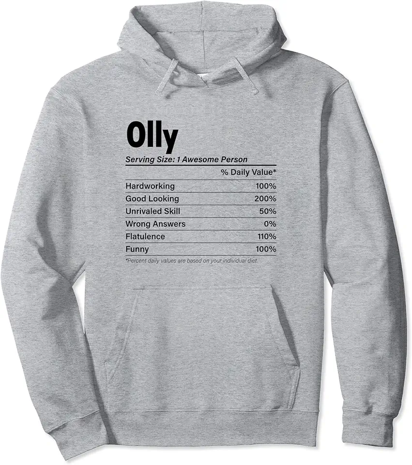 for Someone Named OLLY Valori nutrizionali di OLLY | Definizione del nome divertente - Grafica Felpa con Cappuccio