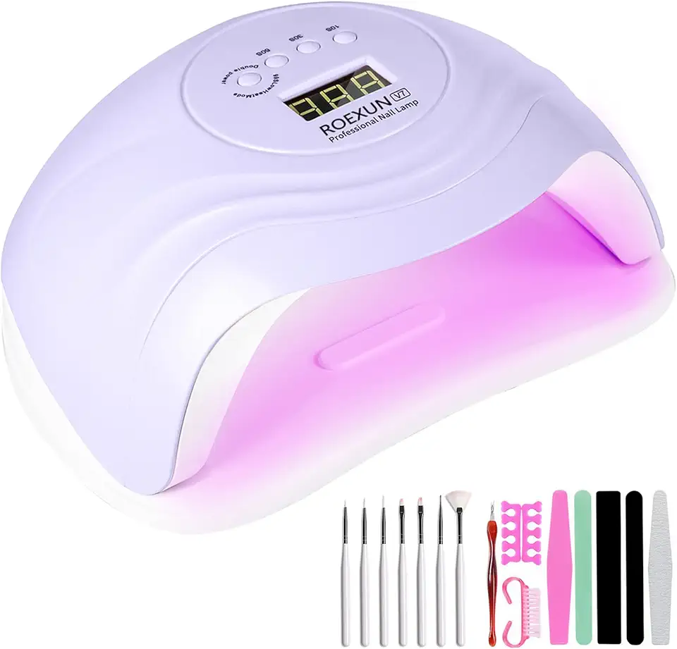 168W Lampada Unghie LED UV,Lampada per Unghie Con 4 Impostazioni Timer,Asciugatrice per Gel a LED per Gel per Smalto Con Sensore Automatico,Per Manicure/Pedicure Lampada Asciuga Smalto Semipermanente