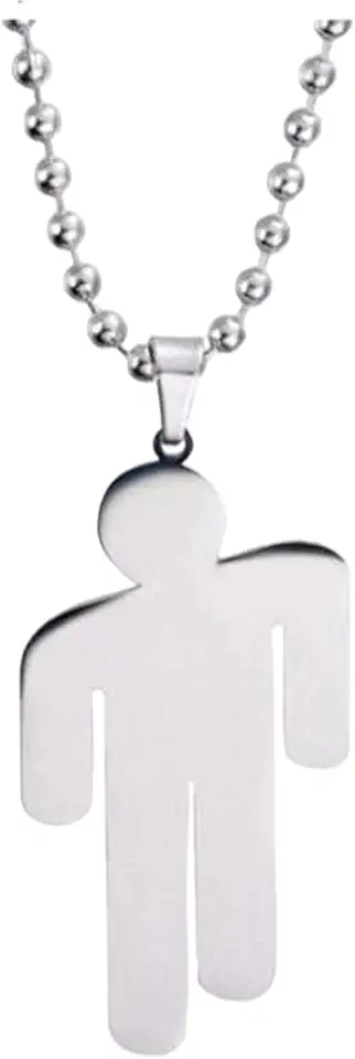 AKAMAS Collana con ciondolo in acciaio inossidabile, per fan di Billie Eilish, unisex, 29,5 cm