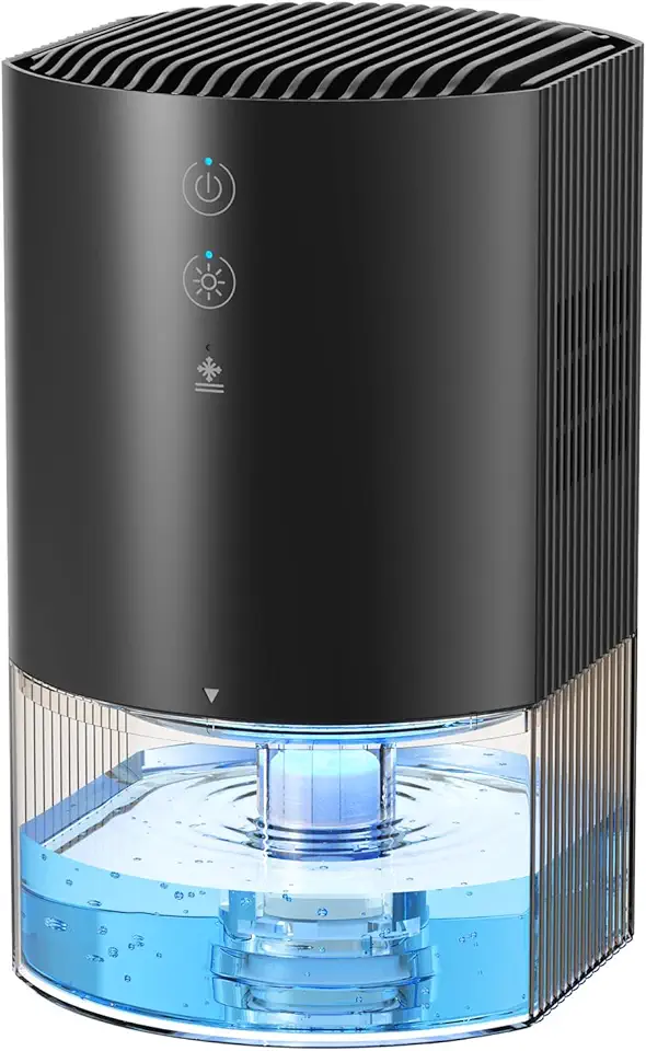 AROEVE Deumidificatоre Casa 990ml, Deumidificatоre Portatile e Silenzioso per Camera da Letto con Luce a 7 Colori, Spegnimento Automatico, Protezione dallo Sbrinamento, Deumidificatоre per Uso 24H