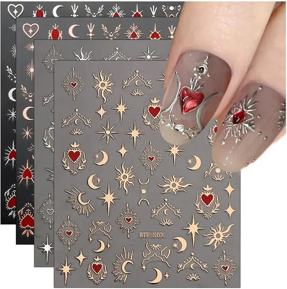 Adesivi Unghie Nail art 9 Fogli Sticker Unghie DIY Decorazioni Unghie 3d Nail Art Stickers per Nail Art Disegni Decorazioni per Unghie