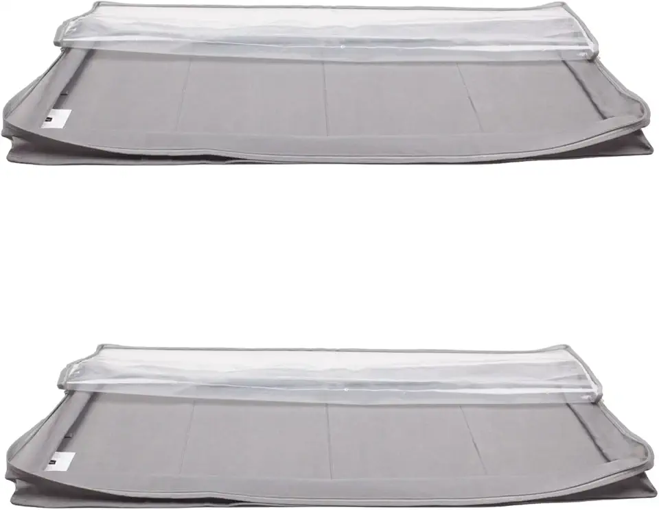 Amazon Basics Contenitore portaoggetti sottoletto con Cerniera lampo, confezione da 2, Grigio, 106.7 x 45.7 x 15.2 cm