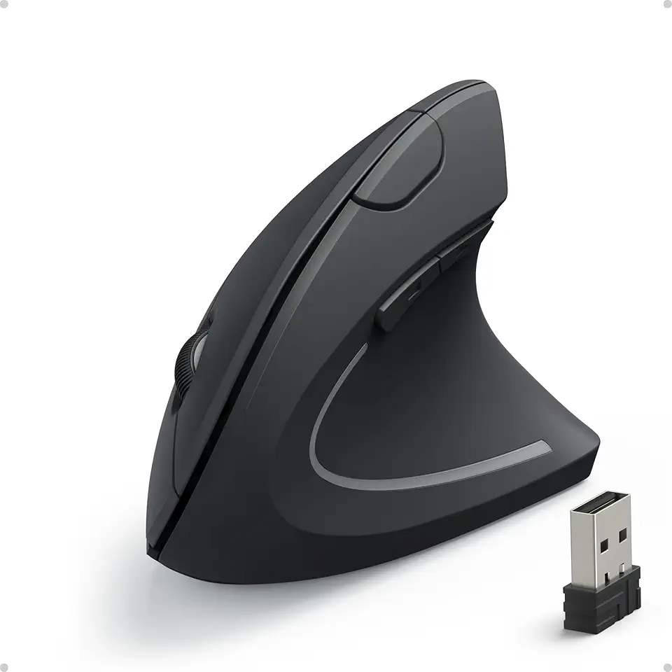 Anker Mouse Verticale Wireless - Mouse Senza Fili Con Impugnatura Verticale e Design Ergonomico, Nero ECOLOGO