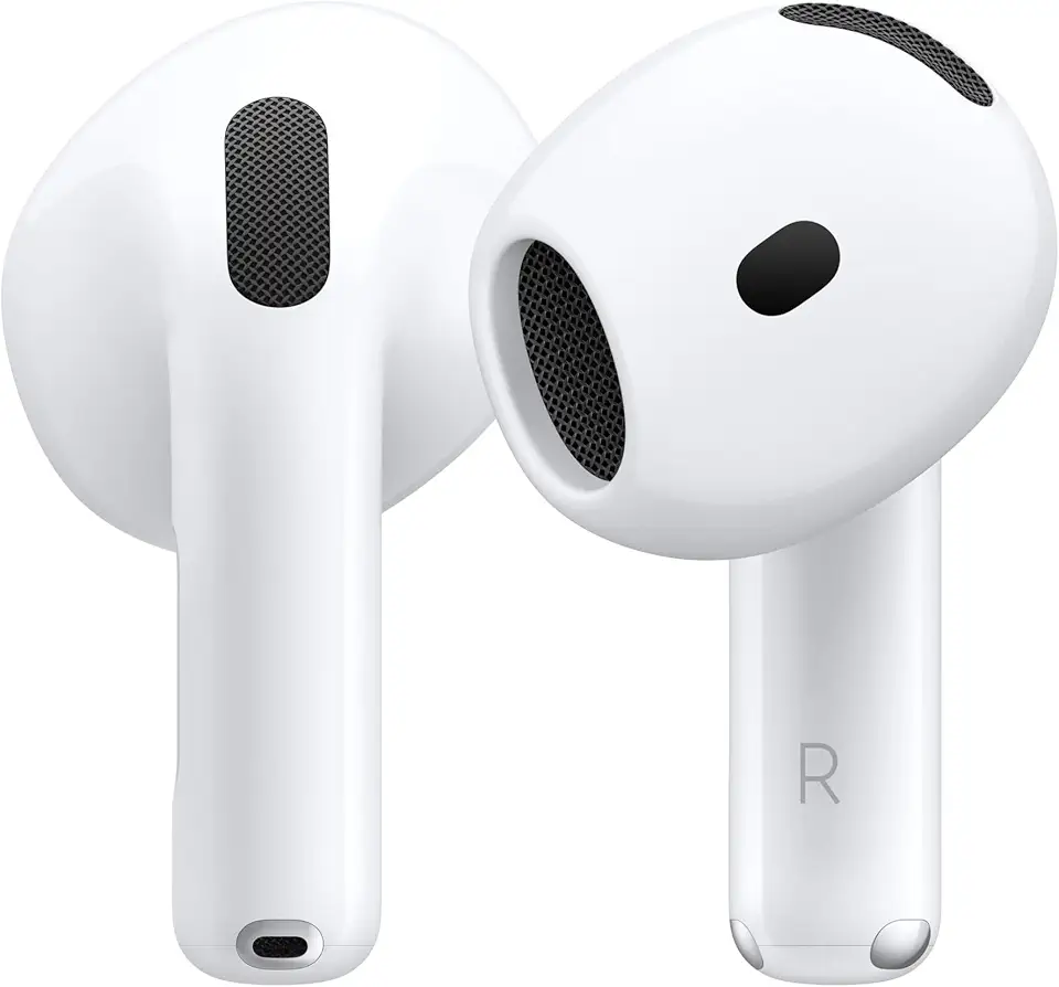 Apple AirPods 4 Auricolari wireless, Auricolari Bluetooth, Audio spaziale personalizzato, Resistenza al sudore e all’acqua, Custodia di ricarica USB-C, Chip H2, Fino a 24 ore di autonomia