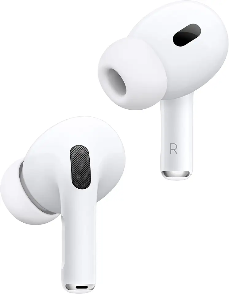 Apple AirPods Pro 2 Auricolari wireless, Auricolari Bluetooth, Cancellazione attiva del rumore, Funzione Apparecchio acustico, Trasparenza, Audio spaziale personalizzato, Alta fedeltà, Ricarica USB-C