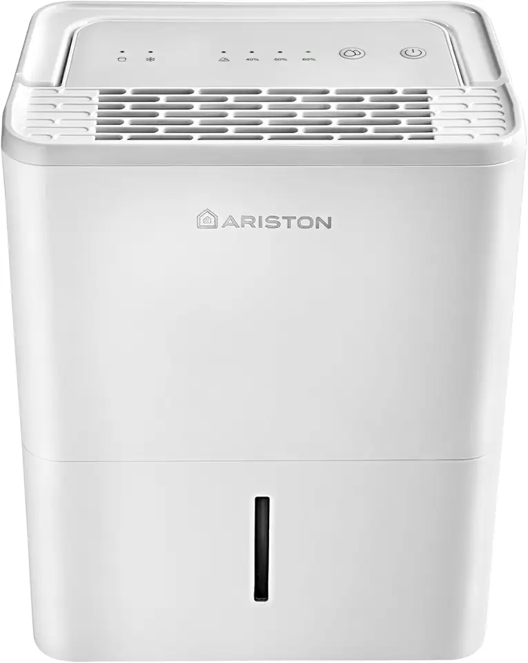 Ariston DEOS 10 Deumidificatore Portatile Piccolo per Casa, Silenzioso, Capacità 12 litri per Ambienti fino 35mq, Bianco