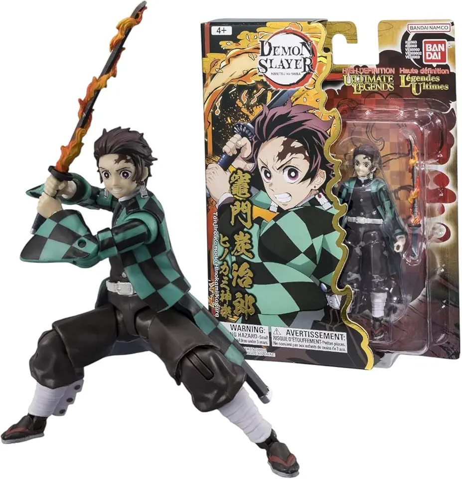 BANDAI - Ultimate Legends HD - Figurina Demon Slayer 12 cm - Tanjiro Hinokami Kagura - Licenza ufficiale Demon Slayer - Figurina articolata Tanjiro - Giocattolo per bambini 4 anni e + - VE88969