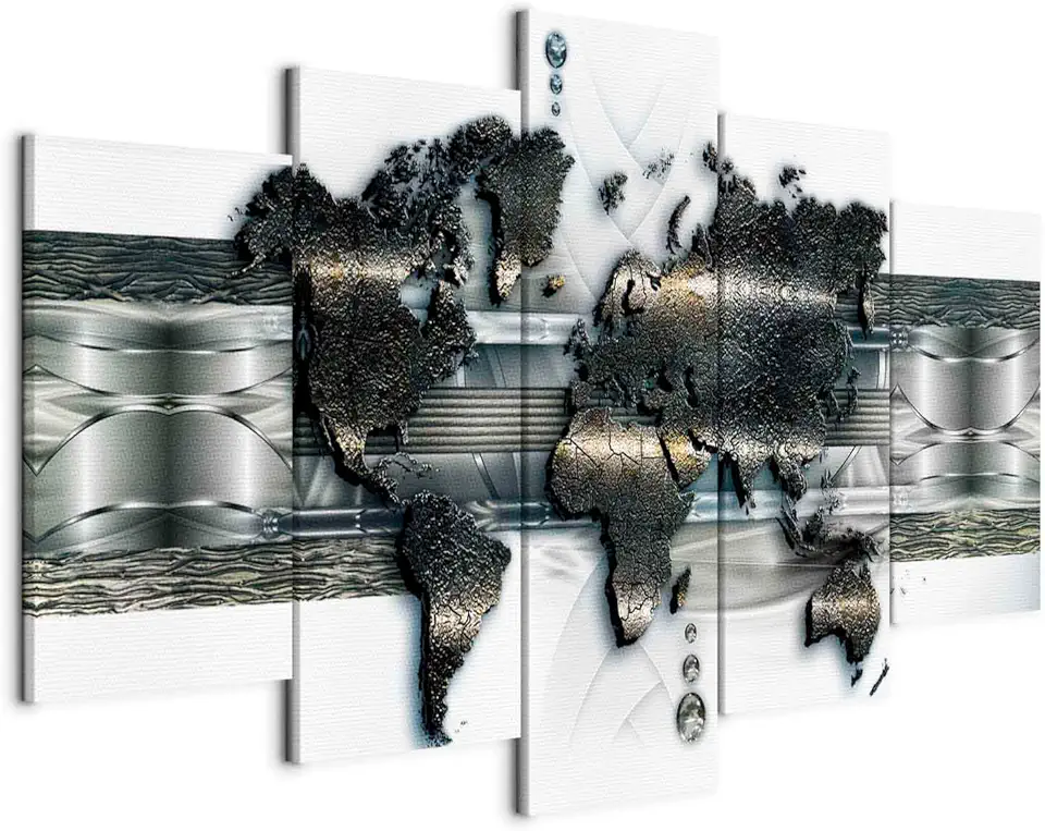 B&D XXL - Quadro 150x75 cm 5 Pezzi - Stampa su Tela Canvas in TNT Tessuta - Quadri Componibili Moderni Soggiorno Grandi - Murale Arte Decorazioni da Parete Decori - Carta k-A-0022-b-o