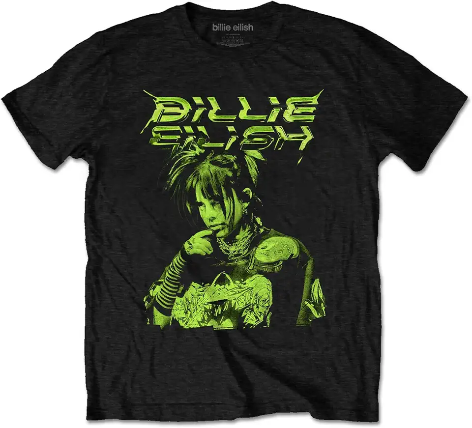 Billie Eilish T Shirt Purple Illustration Official White Unisex-Adulto