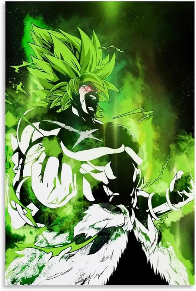 Broly Super Saiyan Dragon, poster decorativo da parete, per soggiorno, camera da letto, pittura su tela, poster artistico e da parete, decorazione moderna per camera familiare, 30 x 4 cm