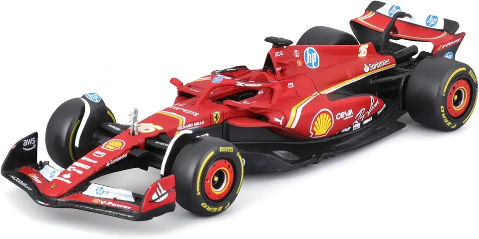 Burago Ferrari SF-24 Charles Leclerc #16 2024 - Modellino Realistico Auto in Scala 1:43, Guidata da Charles Leclerc, Licenza Ufficiale Ferrari, Età consigliata 3+ Anni