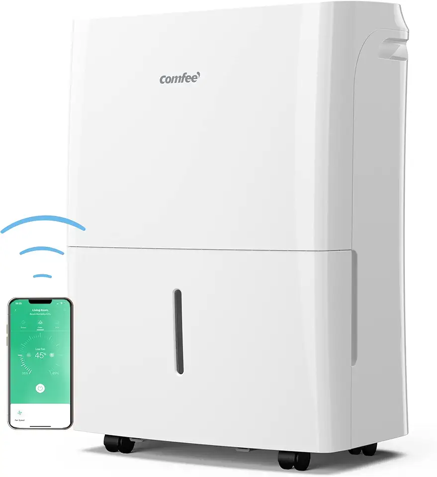 COMFEE' Deumidificatore Casa Muffa 16L/24h, Adatto fino a 32㎡, Tanica da 3L, Deumidificazione Smart, Controllo WiFi, Compatibile con Alexa, Ruote Piroettanti, Timer, MDDF-16DEN7 WF
