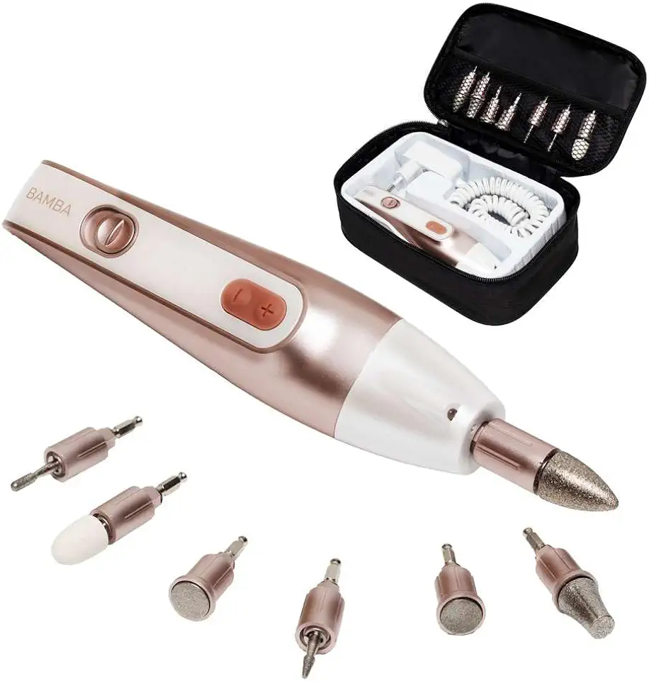 Cecotec Set elettrico per manicure e pedicure PinkyCare 700 Perfect Nails. Sette testine intercambiabili, cinque velocità e due direzioni di rotazione, design ergonomico, custodia inclusa.