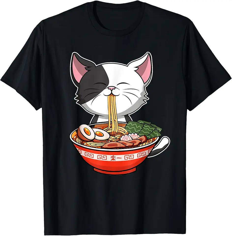 Cool Otaku Manga Anime Senpai Tees Kawaii Ramen Neko Uomini Donne Bambini Giapponese Noodle Anime Maglietta OEKO-TEX STANDARD 100