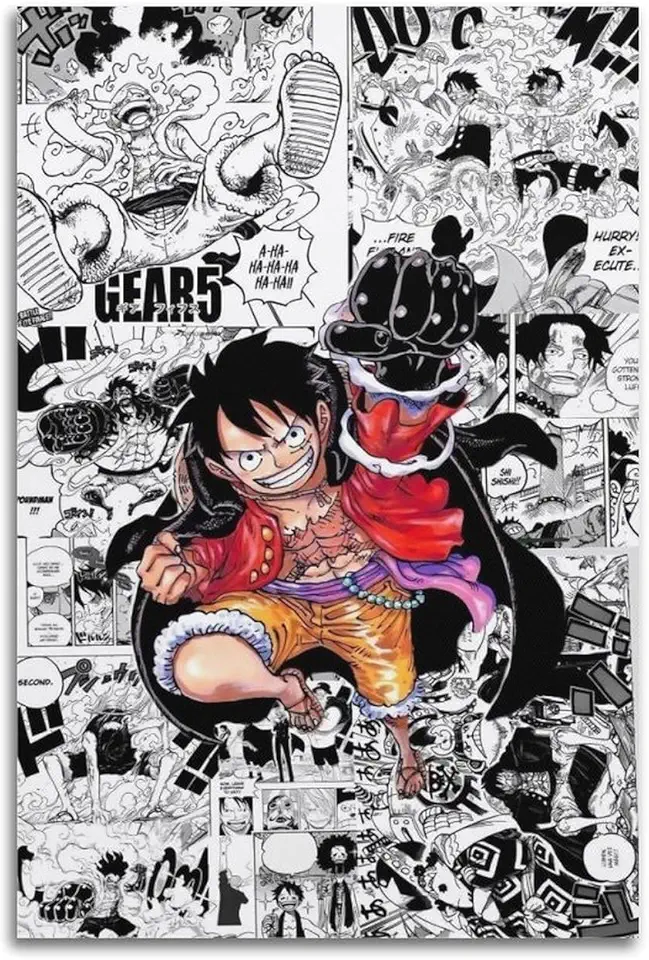 DSFGVBNN Poster decorativo da parete a tema anime One Piece, su tela, stampa moderna, per camera da letto, 30 x 45 cm