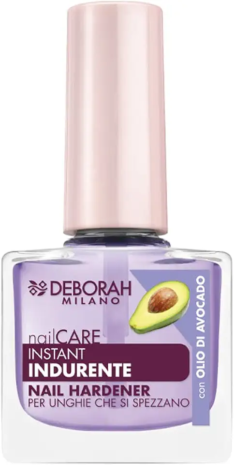 Deborah Milano - Smalto Trattamento Indurente per Unghie che si Spezzano, con Calcio, Cheratina e Olio di Avocado, Dona Forza, Nutrizione e Flessibilità, 8.5 ml