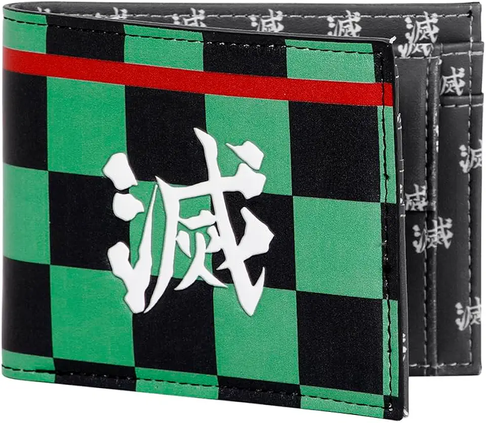 Demon Slayer Tanjiro-Portafoglio da Uomo, Multicolore, 2 x 12 cm