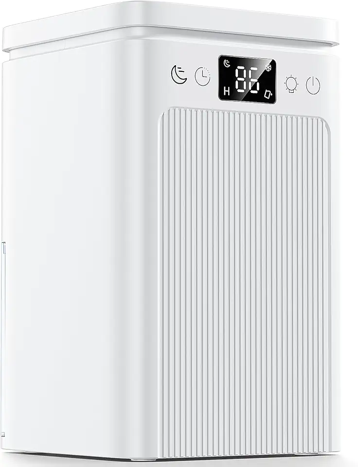 Deumidificatore Casa Elettrico Anti Muffa 2200ml Portatile - Ultra Silenzioso, Timer 2-12h, Spegnimento Automatico | LED 7 Colori | Per Bagno, Camera, Armadio