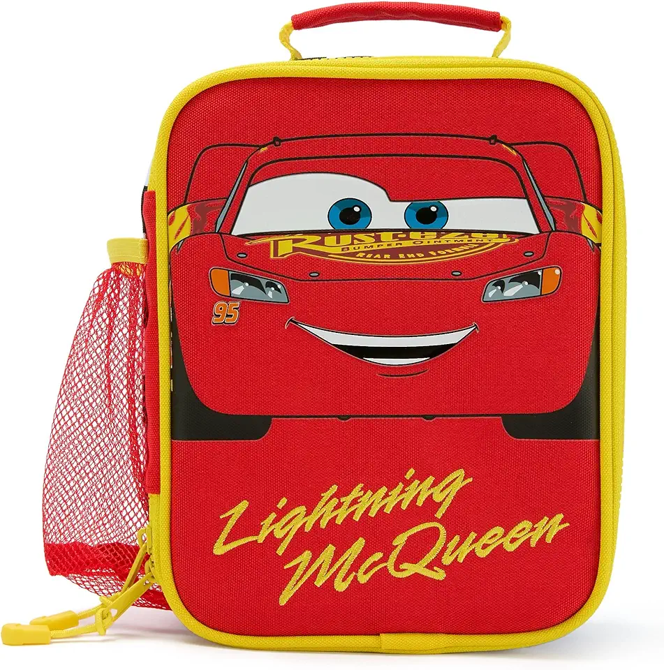 Disney Store Official Borsa Portapranzo Termica Bambini Cars, con Saetta McQueen inclusa tasca laterale in rete, H 23 x L 18 x P 10 cm