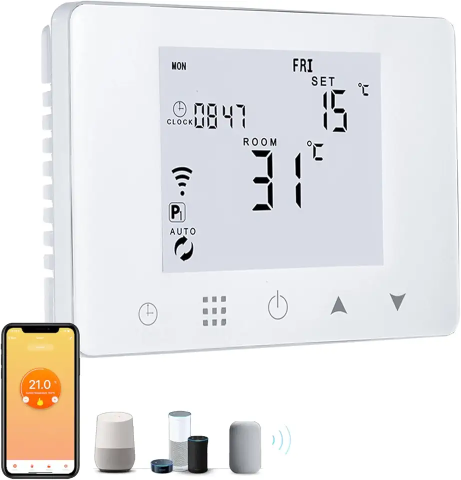 Dogepro Cronotermostato Termostato WiFi per caldaia gas/acqua, Termostato Smart da Parete Intelligente compatibile con Alexa e Google, Funzione Programmabile